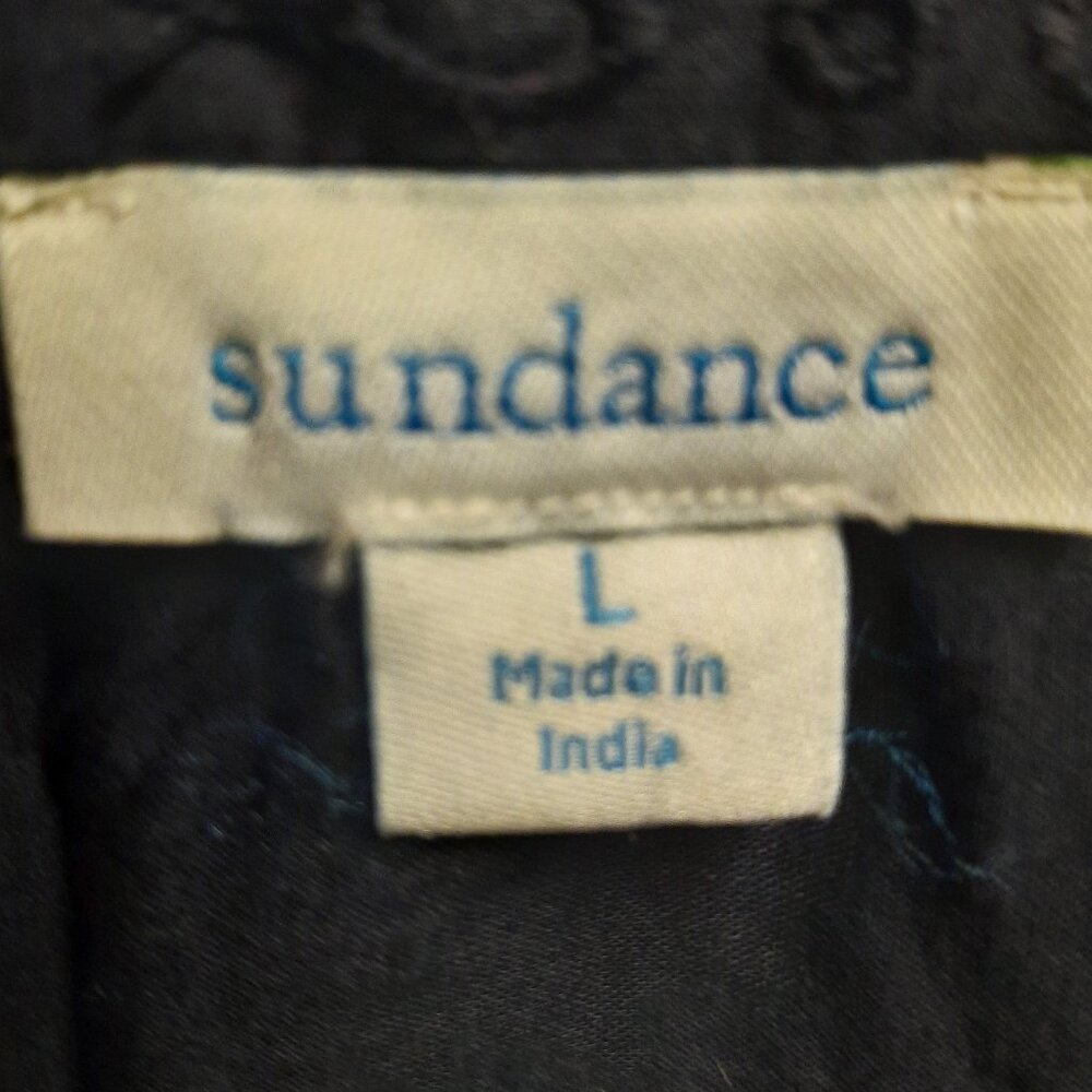 Skirt, Sundance Cotton Eyelet Black Button-Front Long Skirt - Picture 5 of 5